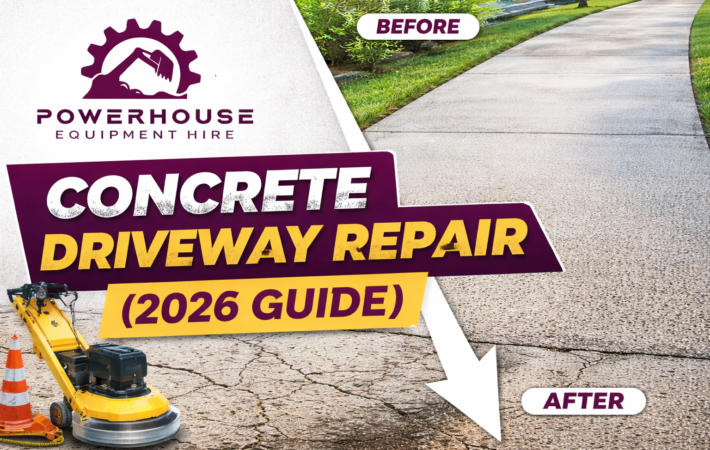 Concrete driveway repair Perth before and after with grinding machine 2026 guide